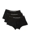 Emporio Armani Men's 3-pack Trunks In Black