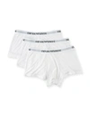 Emporio Armani Men's 3-pack Trunk Boxer Briefs In White