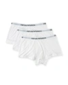 Emporio Armani Men's 3-pack Trunks In White