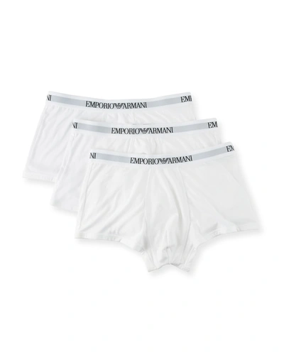 Emporio Armani Men's 3-pack Trunks In White