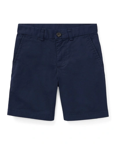 Ralph Lauren Kids' Flat Front Chino Shorts In Blue