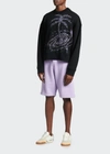 Palm Angels Black Palm Galaxy Glitter Sweatshirt In Black Glittered