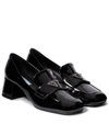 Prada 50mm Triangle-logo Patent Leather Loafers In Nero