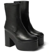 DRIES VAN NOTEN LEATHER PLATFORM ANKLE BOOTS,P00624833