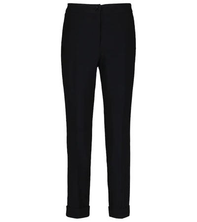 Etro Cropped Wool-blend Trousers In Black