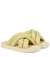Proenza Schouler Float Crisscross Strap Slide Sandal In Pale Green