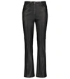 BRUNELLO CUCINELLI HIGH-RISE LEATHER BOOTCUT PANTS,P00640742