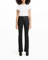 Jen7 High-rise Slim-fit Boot Cut Jeans In Black Coated