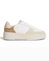 Axel Arigato Ab Orbit Colorblock Mixed Leather Court Sneakers In Cremino Dusty Pin