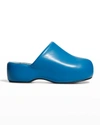 Simon Miller Vegan Leather Platform Bubble Clogs In Blue