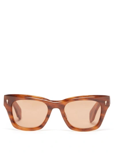 Jacques Marie Mage Yellowstone Torino Square-frame Acetate Sunglasses In Brown