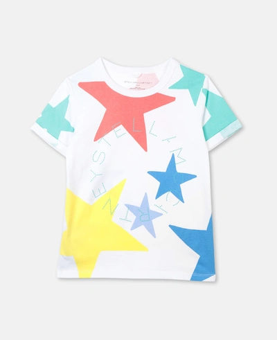 Stella Mccartney - Multicolour Stars Cotton T-shirt In Pure White