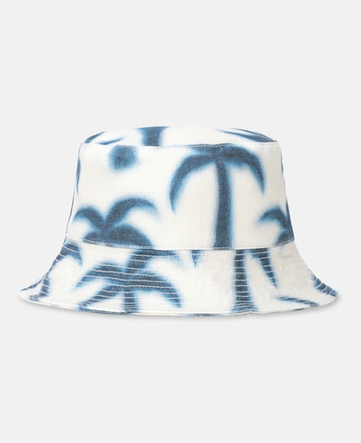 Stella Mccartney Palm Tree-print Denim Bucket Hat In White