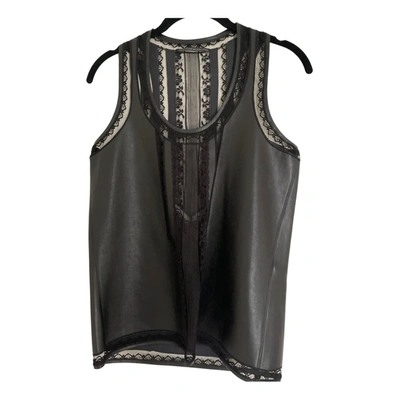Pre-owned Ermanno Scervino Vegan Leather Vest In Black