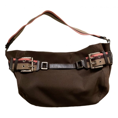 Pre-owned Donna Karan Cloth Handbag In Brown