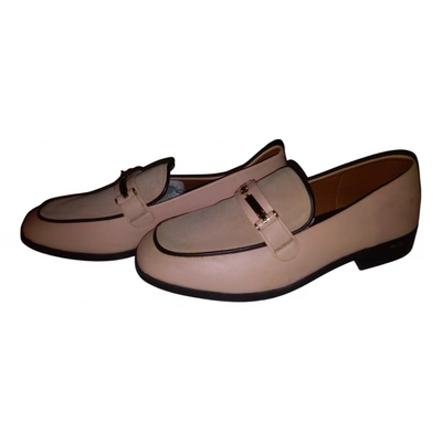 Pre-owned Newbark Leather Flats In Pink