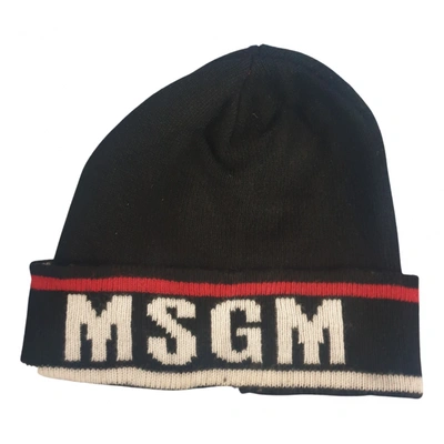 Pre-owned Msgm Hat In Black