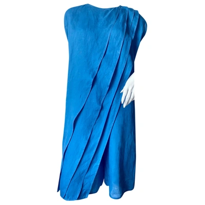 Pre-owned Versace Linen Jumpsuit In Blue