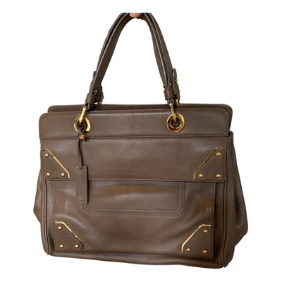 Pre-owned Escada Leather Handbag In Beige