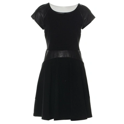 Pre-owned Diane Von Furstenberg Leather Mid-length Dress In Black
