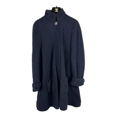 Pre-owned Chanel Cashmere Coat In Blue