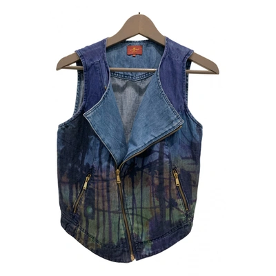 Pre-owned 7 For All Mankind Vest In Blue