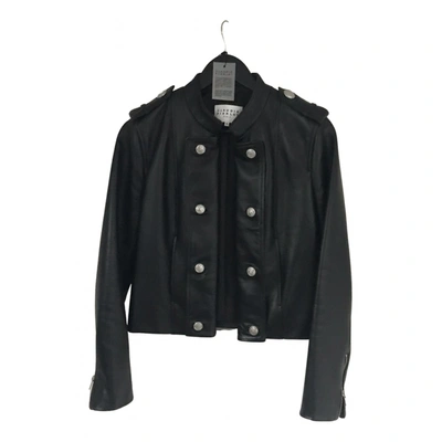 Pre-owned Claudie Pierlot Leather Biker Jacket In Black