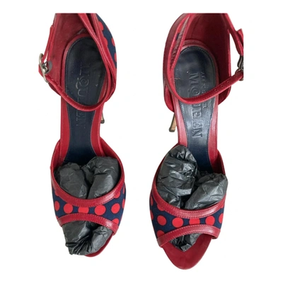 Pre-owned Alexander Mcqueen Cloth Sandals In Blue