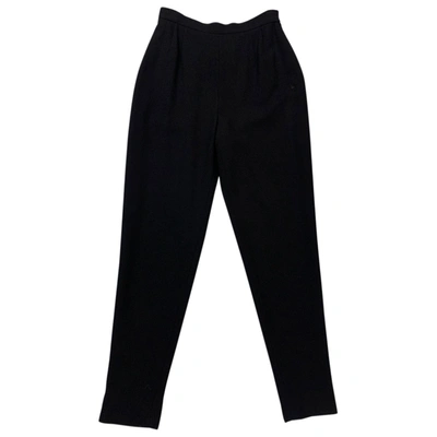 Pre-owned Valentino Wool Carot Pants In Black