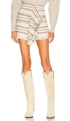 Isabel Marant Étoile Jiloa Stripe Cotton Blanket Skirt In 淡褐色