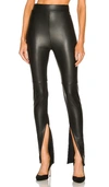 Alix Nyc Carlisle Fau Leather Split Hem Pants In Black