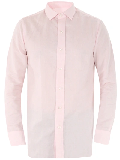 Salvatore Piccolo Pink Shirt With Open Collar - Atterley