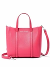 Marc Jacobs E-the Shopper Mini Leather Tote In Claret Red/silver