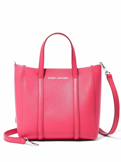 Marc Jacobs E-the Shopper Mini Leather Tote In Claret Red/silver