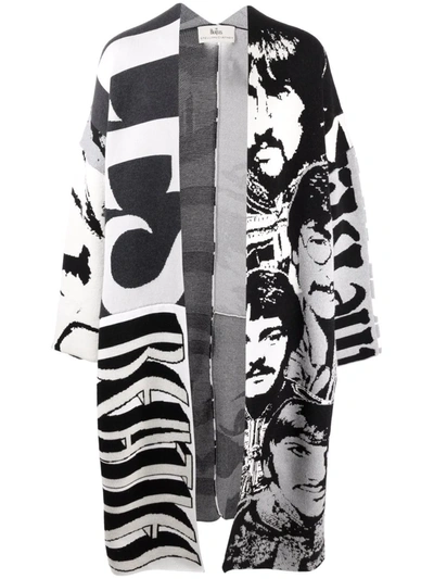 Stella Mccartney + The Beatles Get Back Oversized Intarsia Cotton Coat In Black