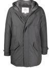 Woolrich Polar High Collar Parka In Grey