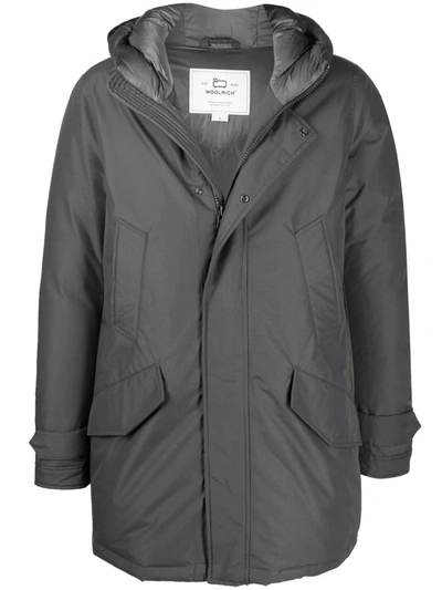 Woolrich Polar High Collar Parka In Grey