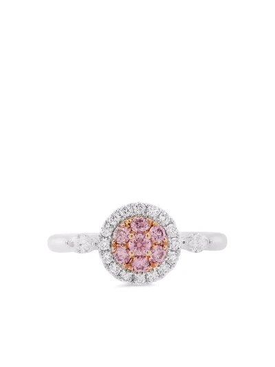 Hyt Jewelry 18kt White Gold Argyle Pink Diamond Engagement Ring In Silver