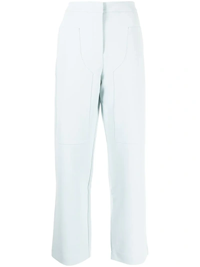 Paris Georgia Slouchy Patch-pockets Tailored Trousers In Blue