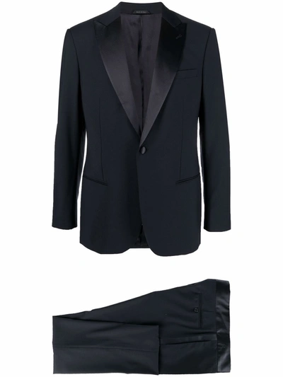 Giorgio Armani Single-breasted Tailored Dinner Suit In Blau