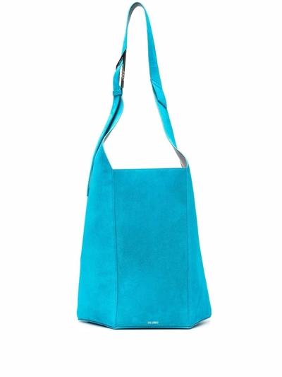 Attico Panelled Suede Tote Bag In Blue