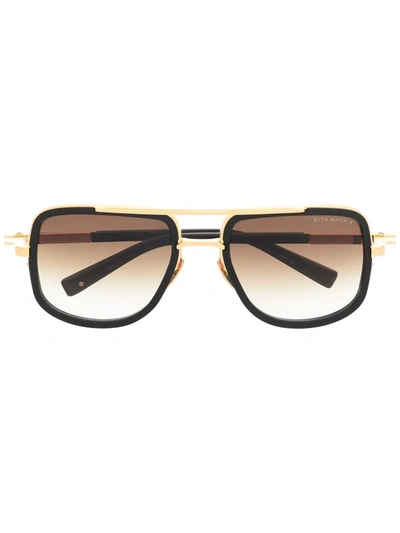 Dita Eyewear Black Mach-s Aviator-style Sunglasses