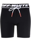 Off-white Athl Branded-waistband High-rise Slim-fit Stretch-woven Shorts In Schwarz