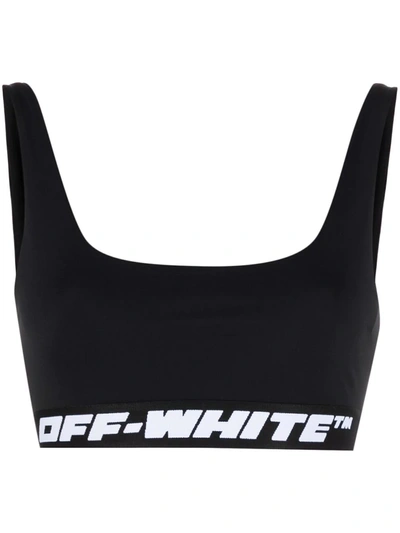 Off-white Black Athletic Logo Band Sports Bra In Black No Color