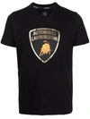 Automobili Lamborghini Logo-print Short-sleeved T-shirt In Black