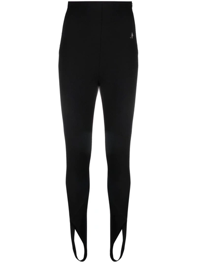 Attico Jamie High-waisted Stirrup Trousers In Black