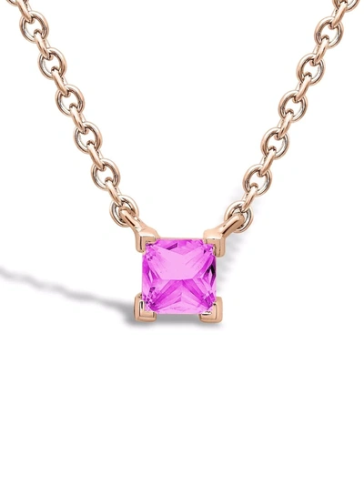 Pragnell 18kt Rose Gold Rockchic Sapphire Solitaire Necklace In Rosa