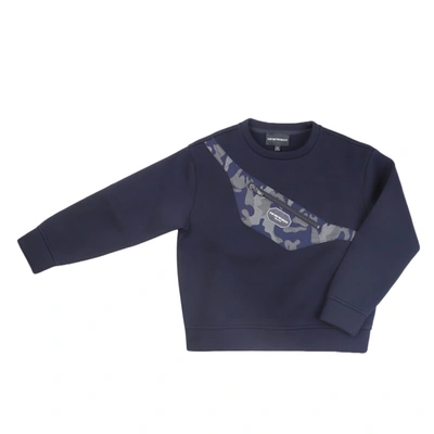 Emporio Armani Kids' Modal Sweatshirt In Navy