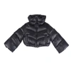 Simonetta Cropped Nylon Down Jacket In Black