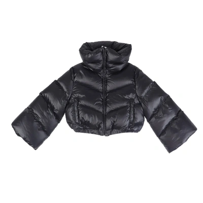 Simonetta Kids' Cropped Nylon Down Jacket In Black
